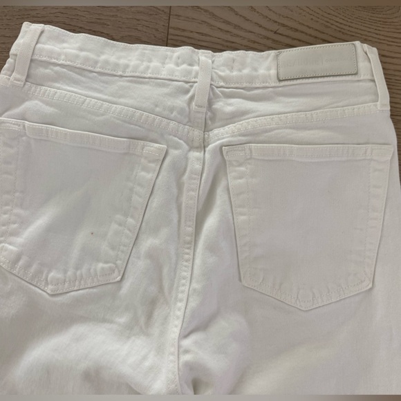 RE/DONE White High Rise Ankle Crop Stetch with distressed ankle hem size 28 - Picture 8 of 11